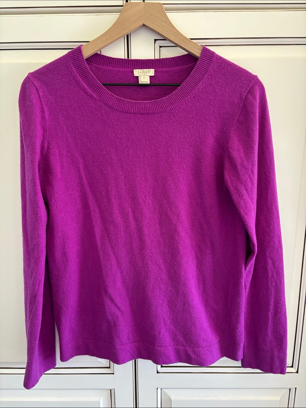 J Crew Wool Cotton Crewneck Sweater Violet Purple Classic Work Women’s Small